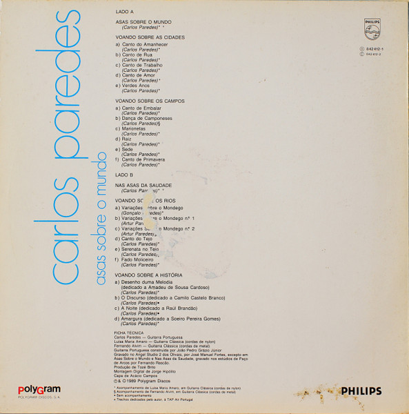 Carlos Paredes - Asas Sobre O Mundo | Philips (842 412-1) - 2