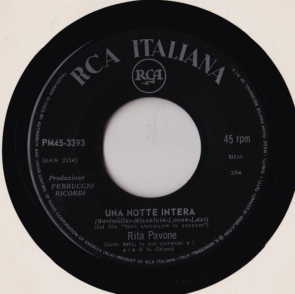 Rita Pavone - Una Notte Intera | RCA Italiana (PM45 3393) - 3