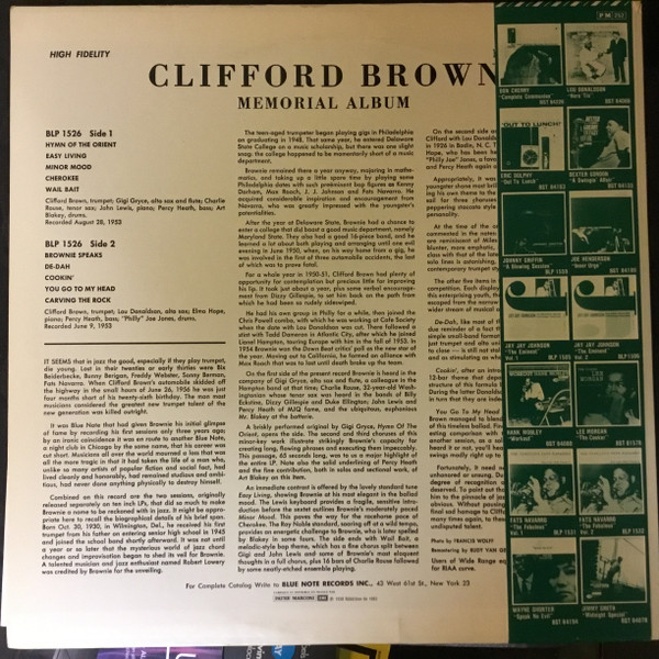Clifford Brown - Memorial Album | Blue Note (BLP 1526) - 2 Clifford Brown - Memorial Album | Blue Note (BLP 1526) - 2