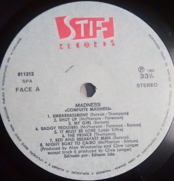 Madness - Complete Madness | Stiff Records (611312) - 2