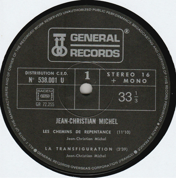 Jean-Christian Michel - Jean Christian Michel | General Records (538.001) - 3 Jean-Christian Michel - Jean Christian Michel | General Records (538.001) - 3