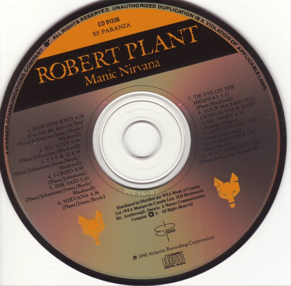 Robert Plant - Manic Nirvana [CD] | Es Paranza Records (CD 91336) - 3