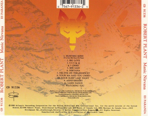 Robert Plant - Manic Nirvana [CD] | Es Paranza Records (CD 91336) - 2