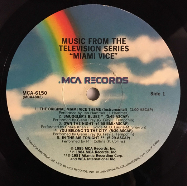 Various - Music From The Television Series "Miami Vice" | MCA Records (MCA-6150) - 3 Various - Music From The Television Series "Miami Vice" | MCA Records (MCA-6150) - 3