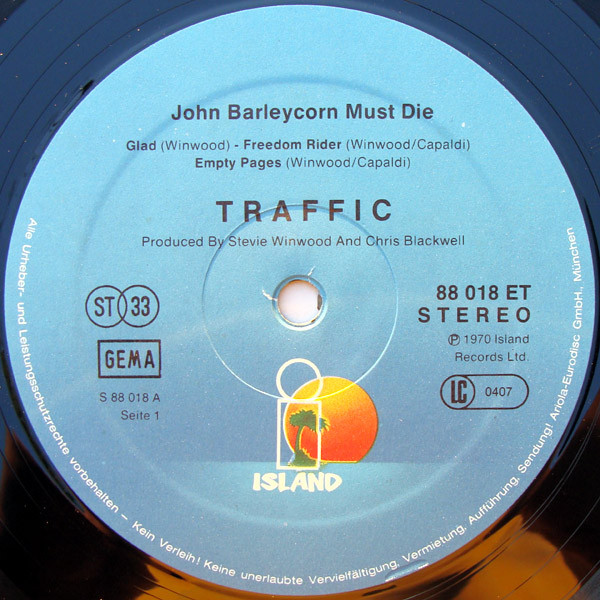 Traffic - John Barleycorn Must Die | Island Records (88 018 ET) - 3