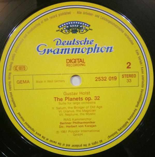 Gustav Holst , Berliner Philharmoniker · Herbert von Karajan - The Planets | Deutsche Grammophon (2532 019) - 4