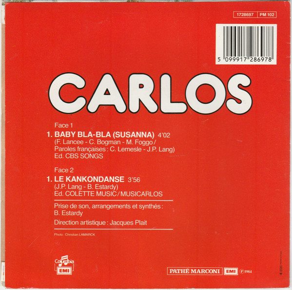 Carlos - Baby Bla-Bla (Susanna) / Le Kankondanse | Columbia (1728697) - 2