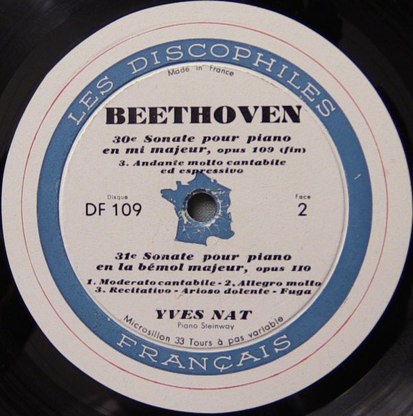 Ludwig van Beethoven - Yves Nat - Les Sonates De Beethoven (Opus 109, 110, 111) | Les Discophiles Français (DF 109) - 4