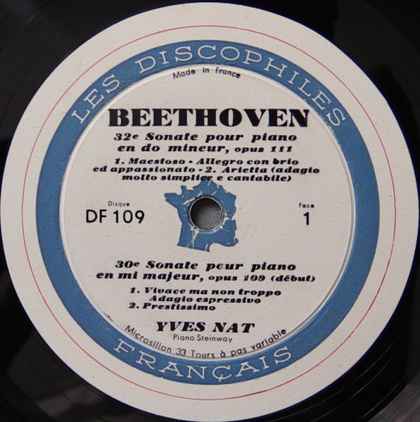 Ludwig van Beethoven - Yves Nat - Les Sonates De Beethoven (Opus 109, 110, 111) | Les Discophiles Français (DF 109) - 3