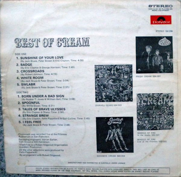 Cream - Best Of Cream | Polydor (184 298) - 2