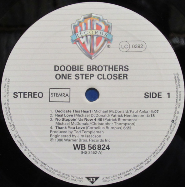 The Doobie Brothers - One Step Closer | Warner Bros. Records (WB 56 824) - 3 The Doobie Brothers - One Step Closer | Warner Bros. Records (WB 56 824) - 3
