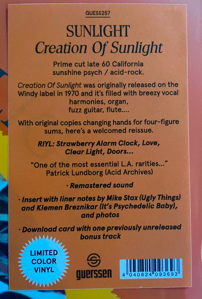 Sunlight - Creation Of Sunlight | Guerssen (GUESS257) - 2 Sunlight - Creation Of Sunlight | Guerssen (GUESS257) - 2