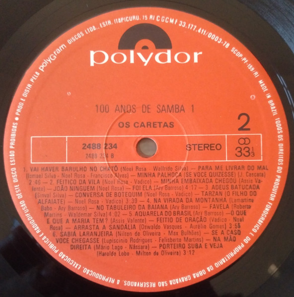 Os Caretas - Cem Anos De Samba | Polydor (2488 234/5/6) - 4 Os Caretas - Cem Anos De Samba | Polydor (2488 234/5/6) - 4