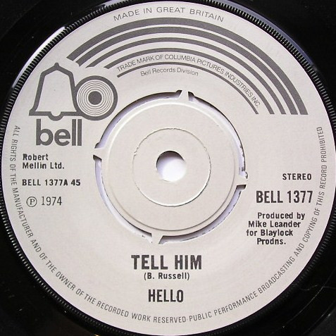 Hello - Tell Him | Bell Records (BELL 1377) - main