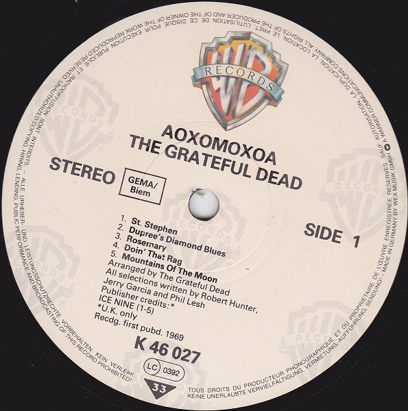 The Grateful Dead - Aoxomoxoa | Warner Bros. Records (K 46027) - 3 The Grateful Dead - Aoxomoxoa | Warner Bros. Records (K 46027) - 3