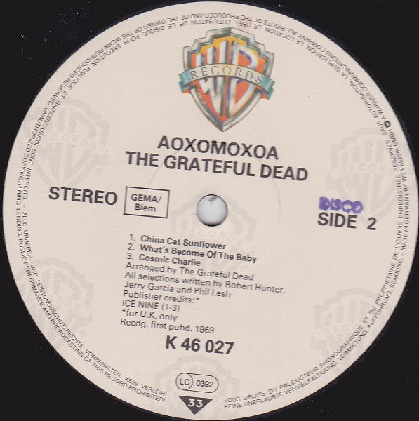 The Grateful Dead - Aoxomoxoa | Warner Bros. Records (K 46027) - 4 The Grateful Dead - Aoxomoxoa | Warner Bros. Records (K 46027) - 4