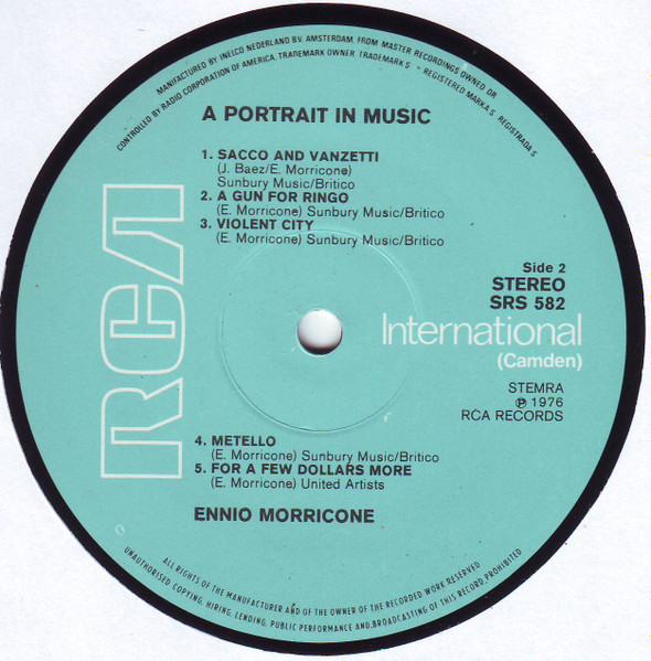Ennio Morricone - A Portrait In Music | RCA (SRS 582) - 4 Ennio Morricone - A Portrait In Music | RCA (SRS 582) - 4