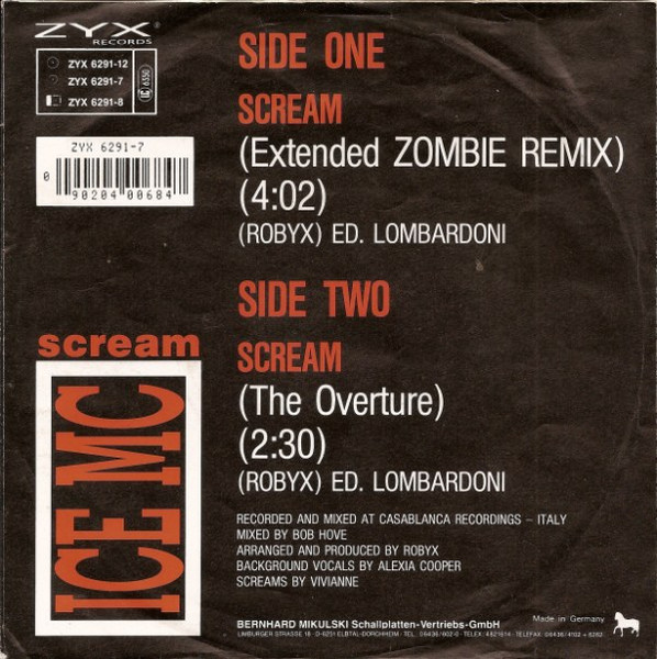 ICE MC - Scream | ZYX Records (ZYX 6291-7) - 2