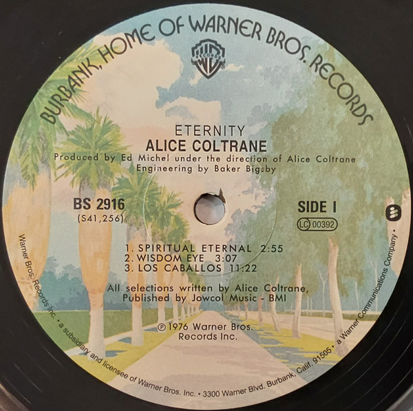 Alice Coltrane - Eternity | Warner Bros. Records (BS 2916) - main