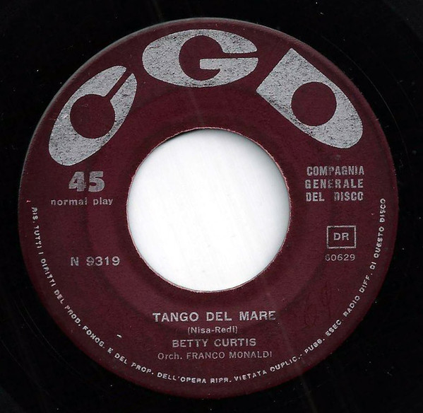 Betty Curtis - Tango Del Mare | CGD (N 9319) - 3
