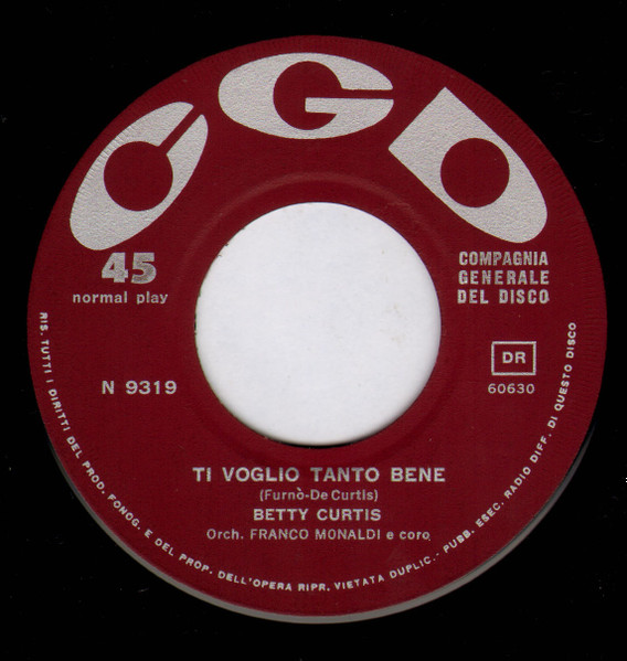Betty Curtis - Tango Del Mare | CGD (N 9319) - 4