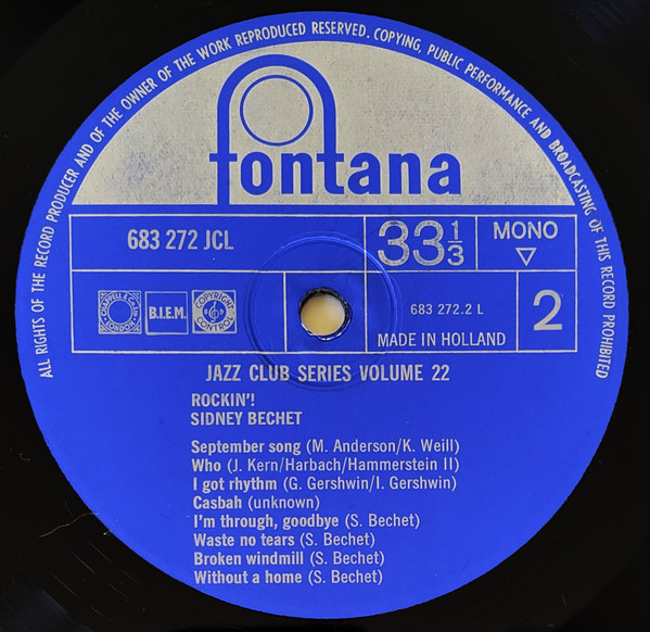 Sidney Bechet - Rocking! | Fontana (683 272 JCL) - 4