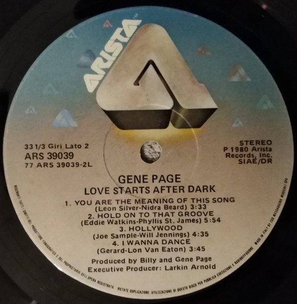 Gene Page - Love Starts After Dark | Arista (ARS 39039) - 4 Gene Page - Love Starts After Dark | Arista (ARS 39039) - 4