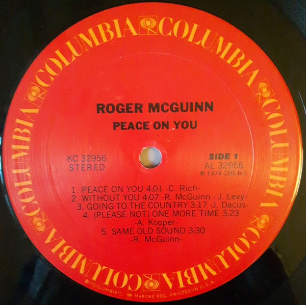 Roger McGuinn - Peace On You | Columbia (KC 32956) - 3 Roger McGuinn - Peace On You | Columbia (KC 32956) - 3