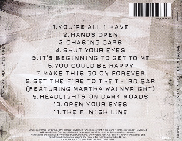 Snow Patrol - Eyes Open [CD] | Polydor (0249853178) - 2