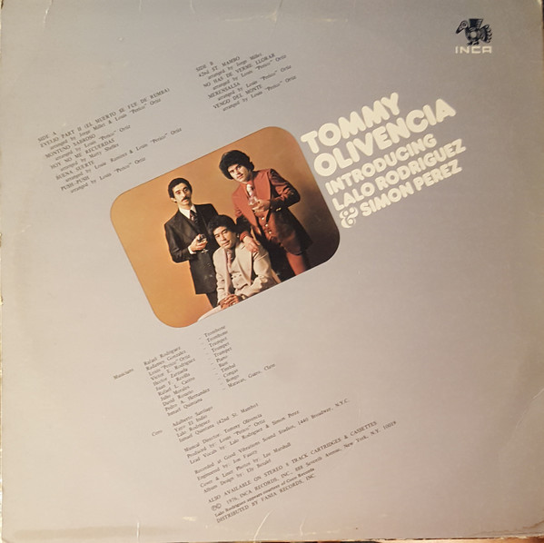 Tommy Olivencia , Lalo Rodriguez & Simon Perez - Introducing Lalo Rodriguez & Simon Perez | Inca Records (JMIS 1050) - 2 Tommy Olivencia , Lalo Rodriguez & Simon Perez - Introducing Lalo Rodriguez & Simon Perez | Inca Records (JMIS 1050) - 2