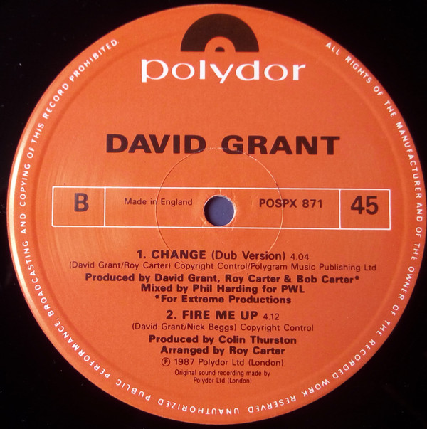 David Grant - Change (Alternate Mix) | Polydor (POSPX 871) - 3