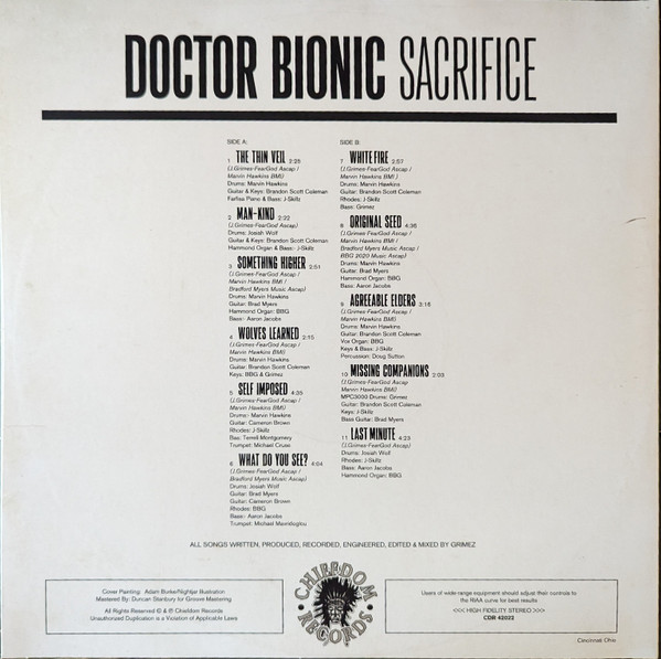 Doctor Bionic - Sacrifice | Chiefdom Records (CDR 42022) - 2 Doctor Bionic - Sacrifice | Chiefdom Records (CDR 42022) - 2