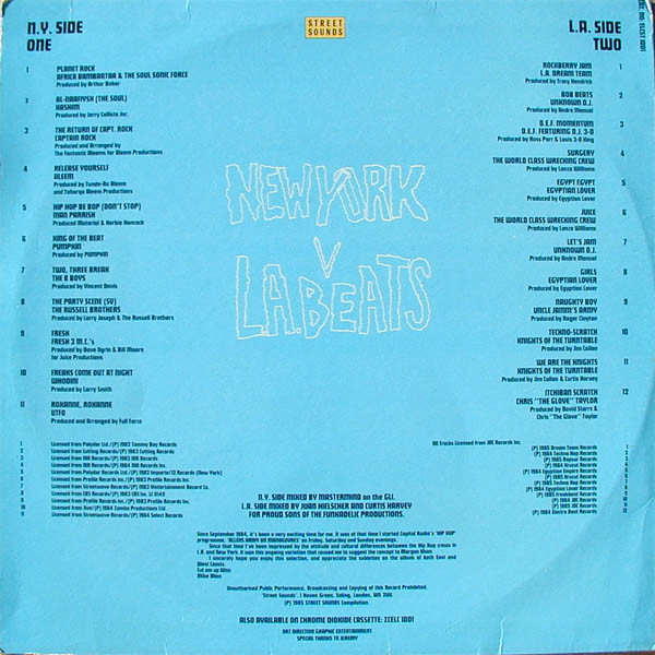 Various - New York V L.A. Beats | Street Sounds (ELCST 1001) - 2 Various - New York V L.A. Beats | Street Sounds (ELCST 1001) - 2