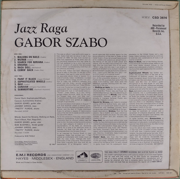 Gabor Szabo - Jazz Raga | His Master's Voice (CSD 3614) - 2 Gabor Szabo - Jazz Raga | His Master's Voice (CSD 3614) - 2