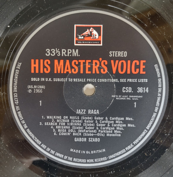 Gabor Szabo - Jazz Raga | His Master's Voice (CSD 3614) - 3 Gabor Szabo - Jazz Raga | His Master's Voice (CSD 3614) - 3