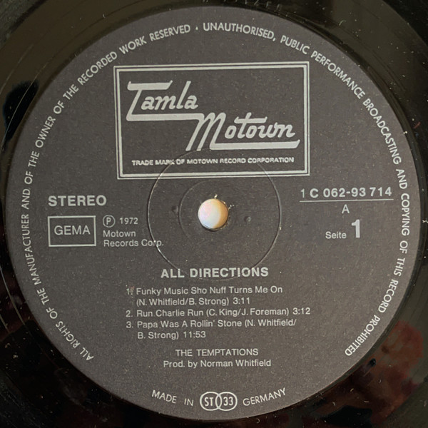The Temptations - All Directions | Tamla Motown (1C 062-93 714) - 3 The Temptations - All Directions | Tamla Motown (1C 062-93 714) - 3