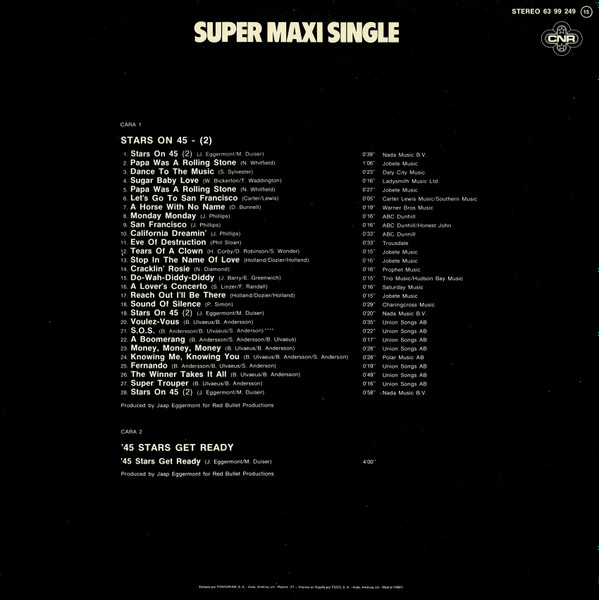 Stars On 45 - Stars On 45 Volume Two | CNR (63 99 249) - 2