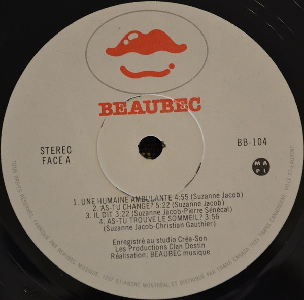 Suzanne Jacob - Une Humaine Ambulante | Beaubec (BB-104) - 3