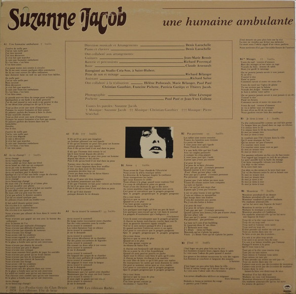 Suzanne Jacob - Une Humaine Ambulante | Beaubec (BB-104) - 2