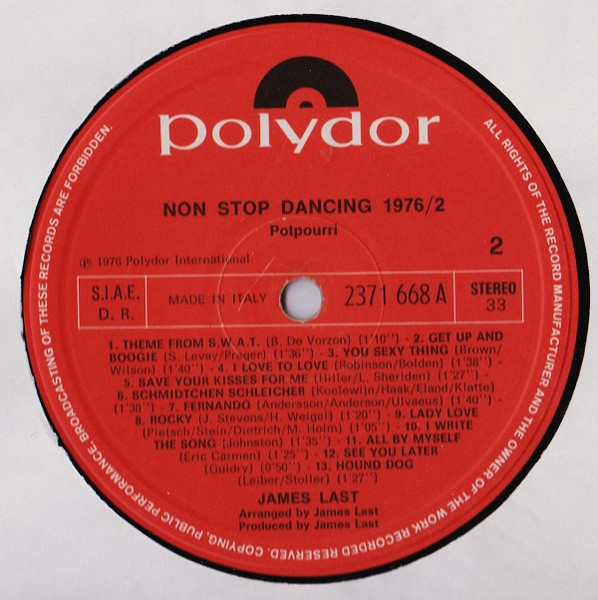 James Last - Non Stop Dancing 1976/2 | Polydor (2371 668 A) - 4