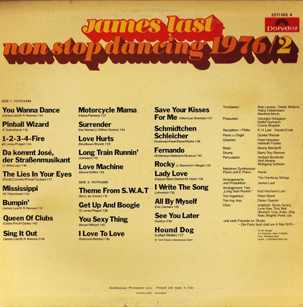 James Last - Non Stop Dancing 1976/2 | Polydor (2371 668 A) - 2