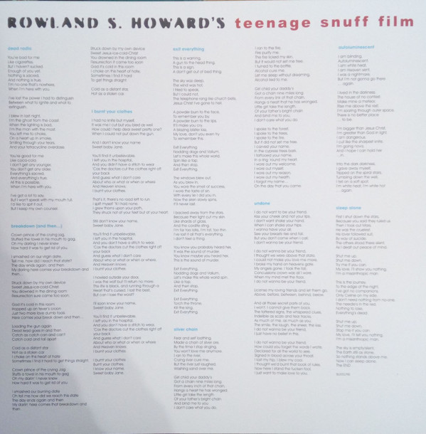 Rowland S. Howard - Teenage Snuff Film | Mute (RSH1LP) - 4