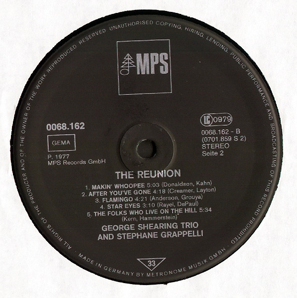 George Shearing Trio And Stéphane Grappelli - The Reunion | MPS Records (68.162) - 4 George Shearing Trio And Stéphane Grappelli - The Reunion | MPS Records (68.162) - 4
