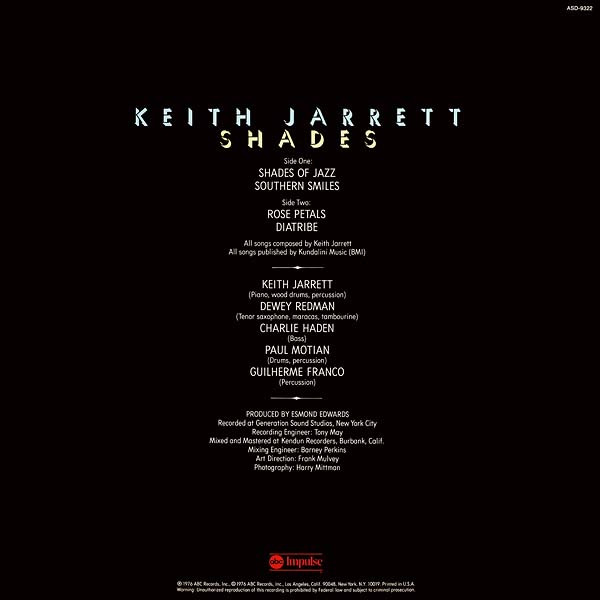 Keith Jarrett - Shades | ABC Impulse! (ASD-9322) - 2 Keith Jarrett - Shades | ABC Impulse! (ASD-9322) - 2