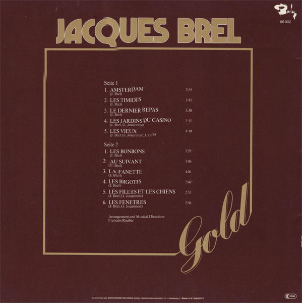 Jacques Brel - Gold | Barclay (0066.002) - 2 Jacques Brel - Gold | Barclay (0066.002) - 2
