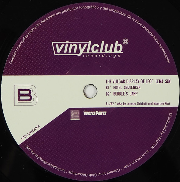 Iena Saw - The Vulgar Display Of LFO | Vinylclub (VCLUB 009) - 3