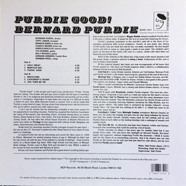 Bernard Purdie - Purdie Good! | BGP Records (BGPD 1051) - 2 Bernard Purdie - Purdie Good! | BGP Records (BGPD 1051) - 2
