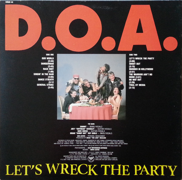 D.O.A. - Let's Wreck The Party | Alternative Tentacles (VIRUS 44) - 2