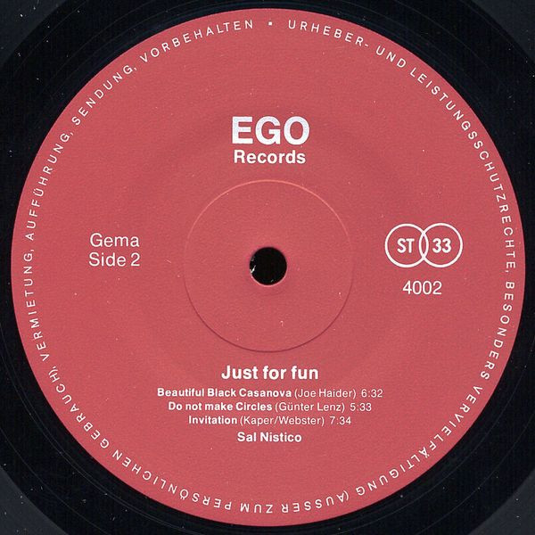 Sal Nistico - Just For Fun | EGO Records (4002) - 3
