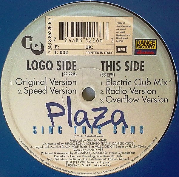 Plaza - Sing This Song | Dance Factory (8 85226 6) - main Plaza - Sing This Song | Dance Factory (8 85226 6) - main